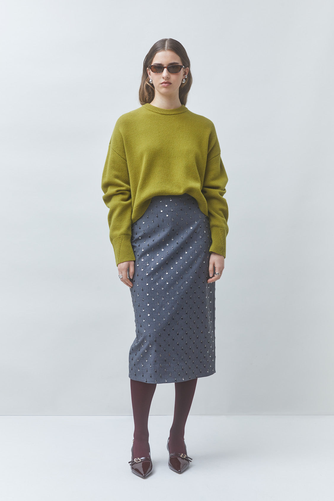 Pull Paulvar - uni olive en laine