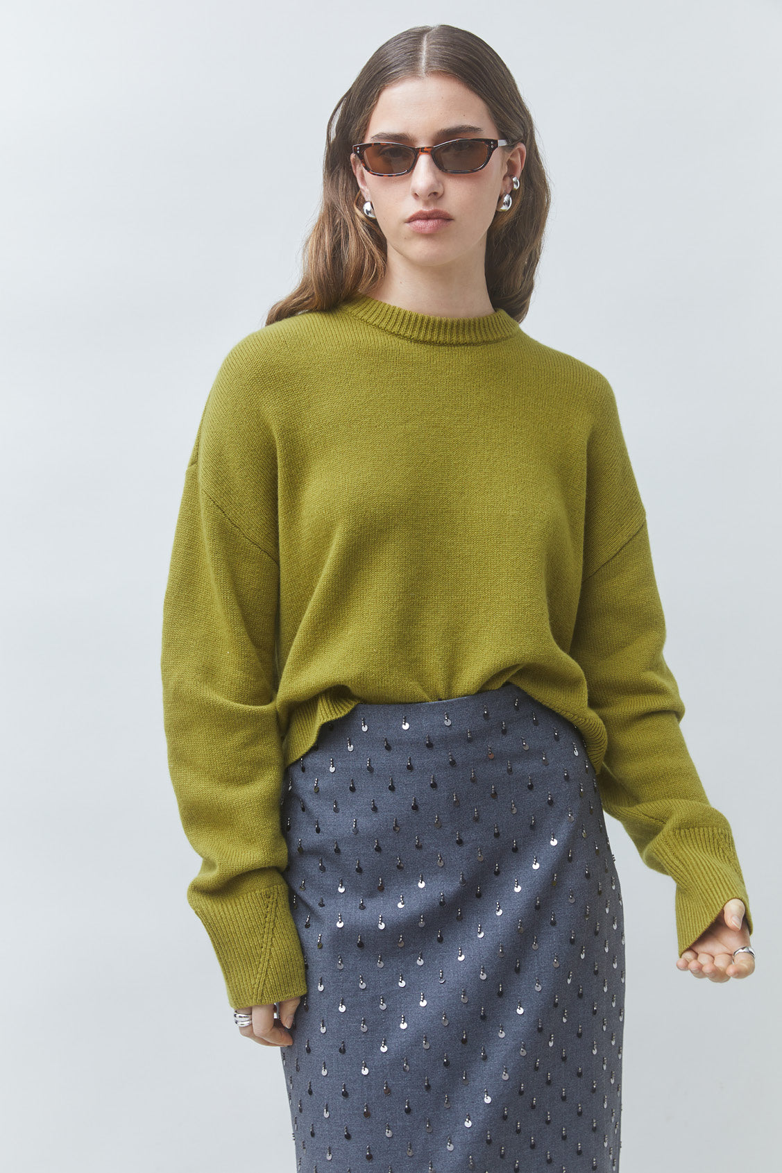 Pull Paulvar - uni olive en laine