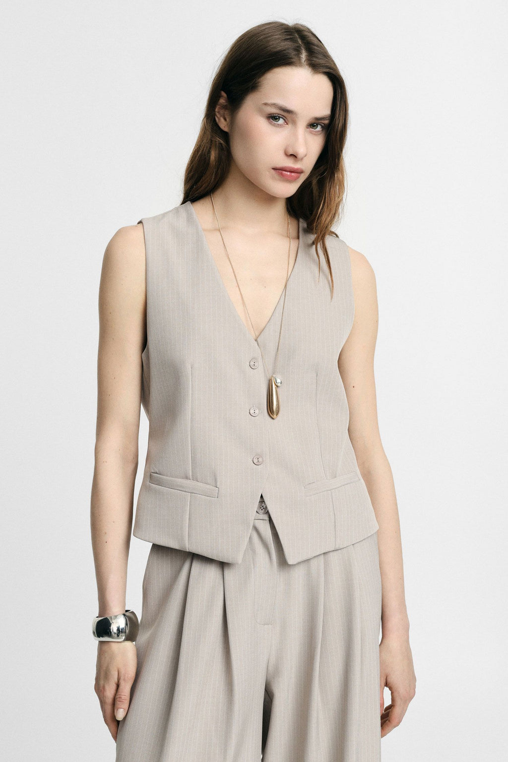 Gilet - beige melange