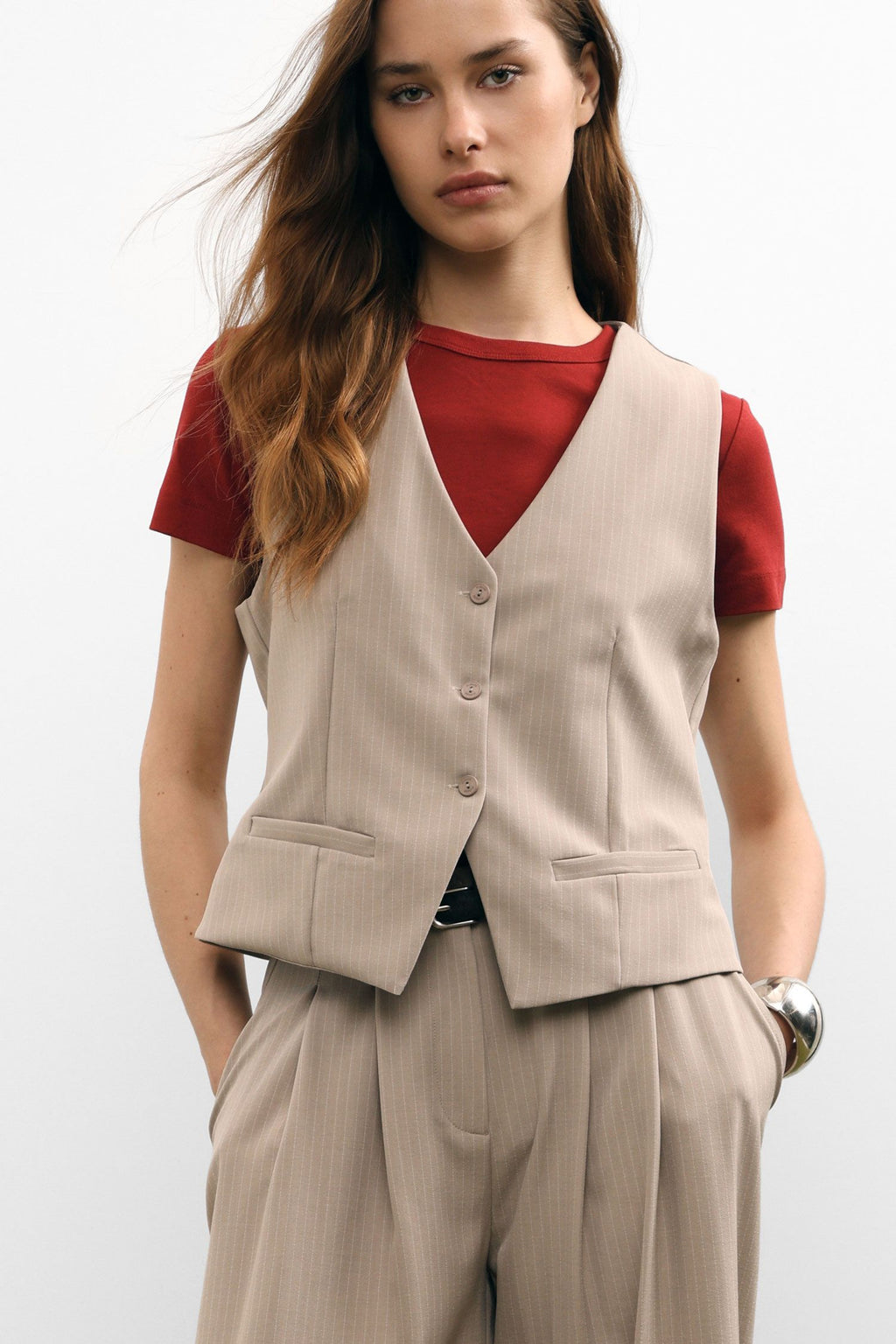 Gilet - beige melange