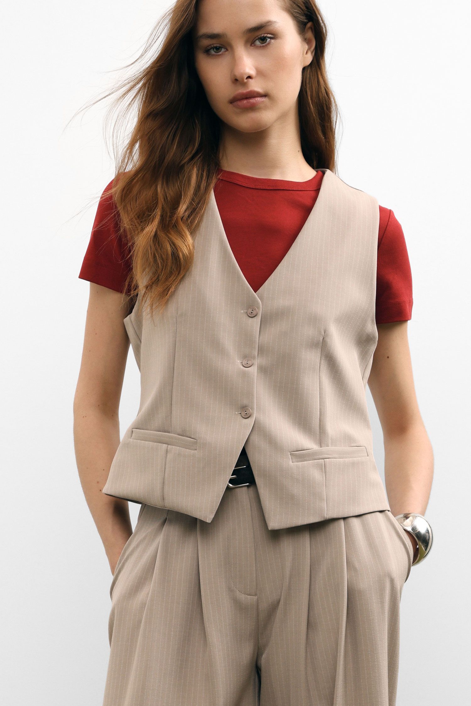 Gilet - beige melange