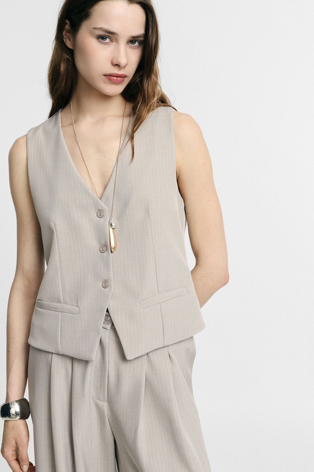 Gilet - beige melange