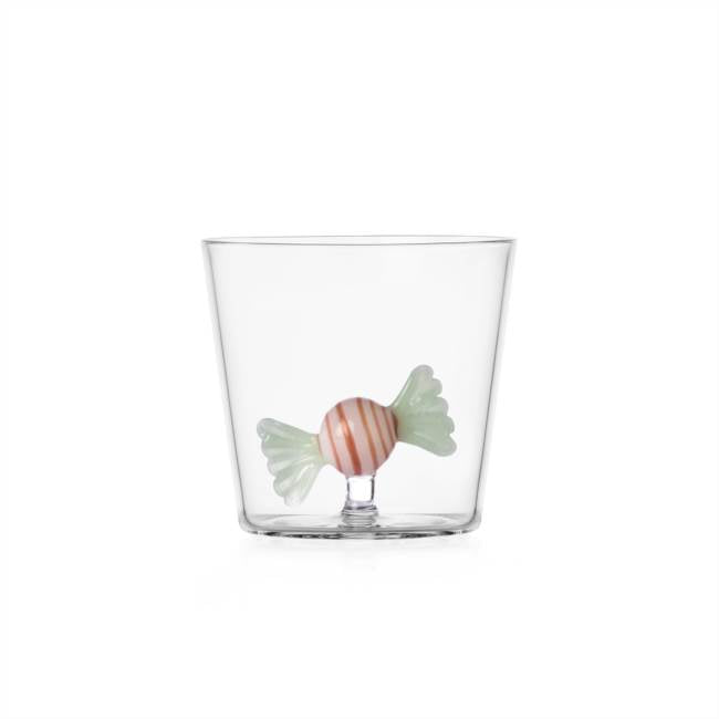 Verre bonbon vert et rouge