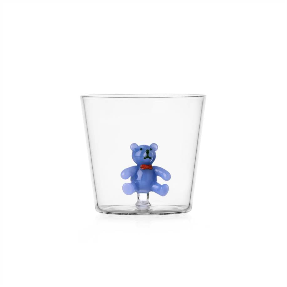 Verre ours en peluche bleu clair