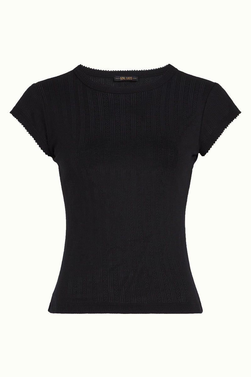 Cath tee halo top - black