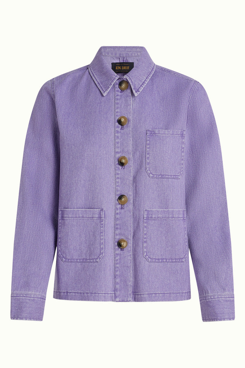 Ellen veste colored denim - sheer lilac
