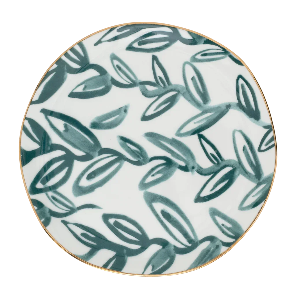 Good Morning plate Ø17 cm - Leaves Aqua