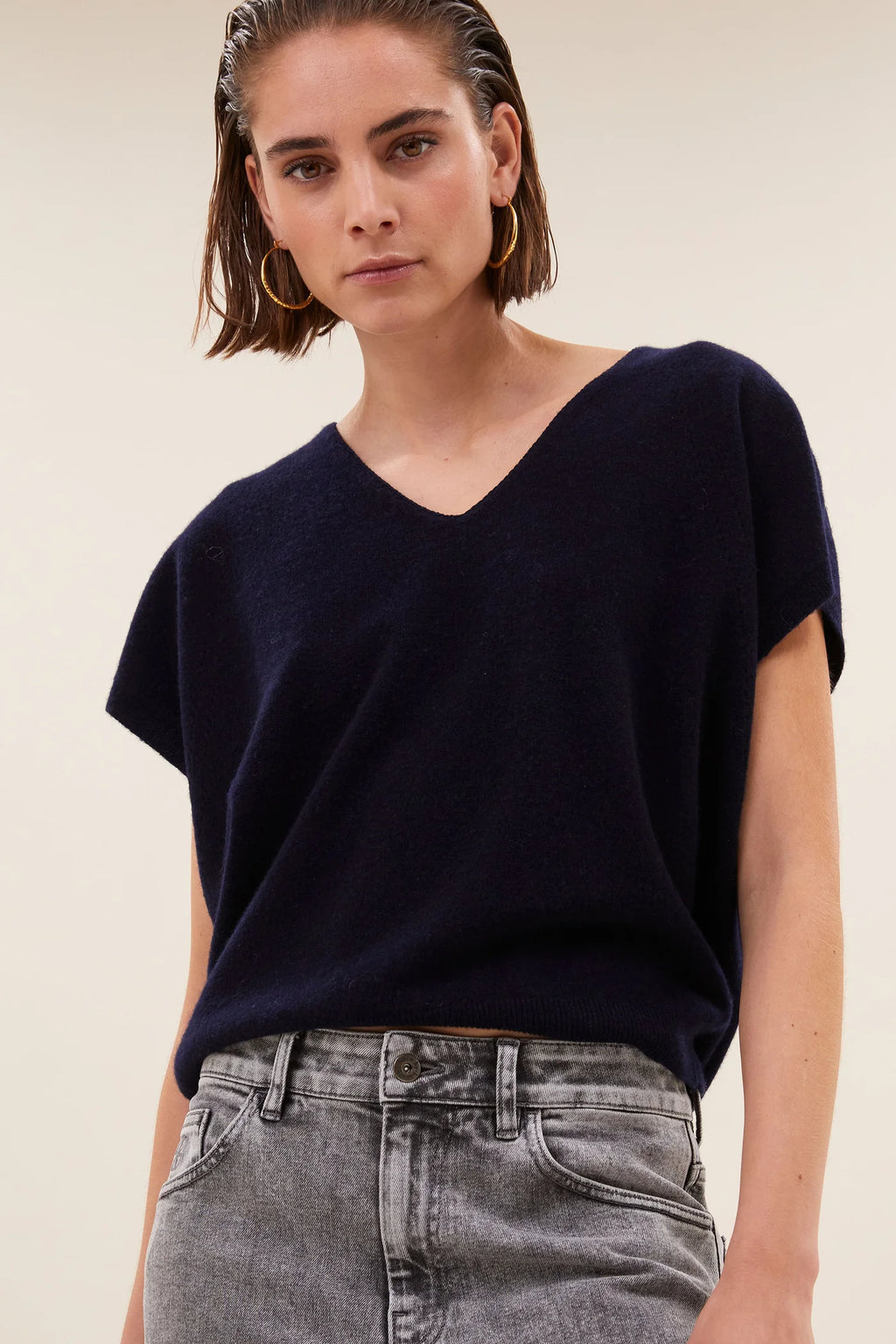 Pullover v neck - midnight