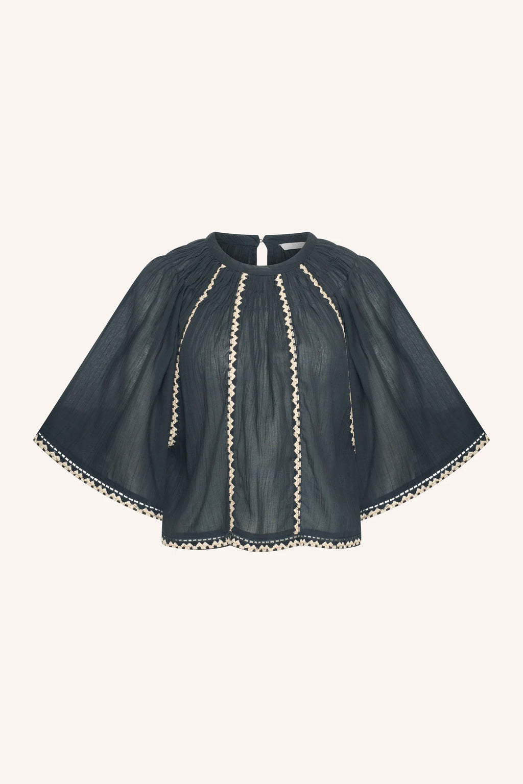 Emmi embroidery blouse 867 charcoal