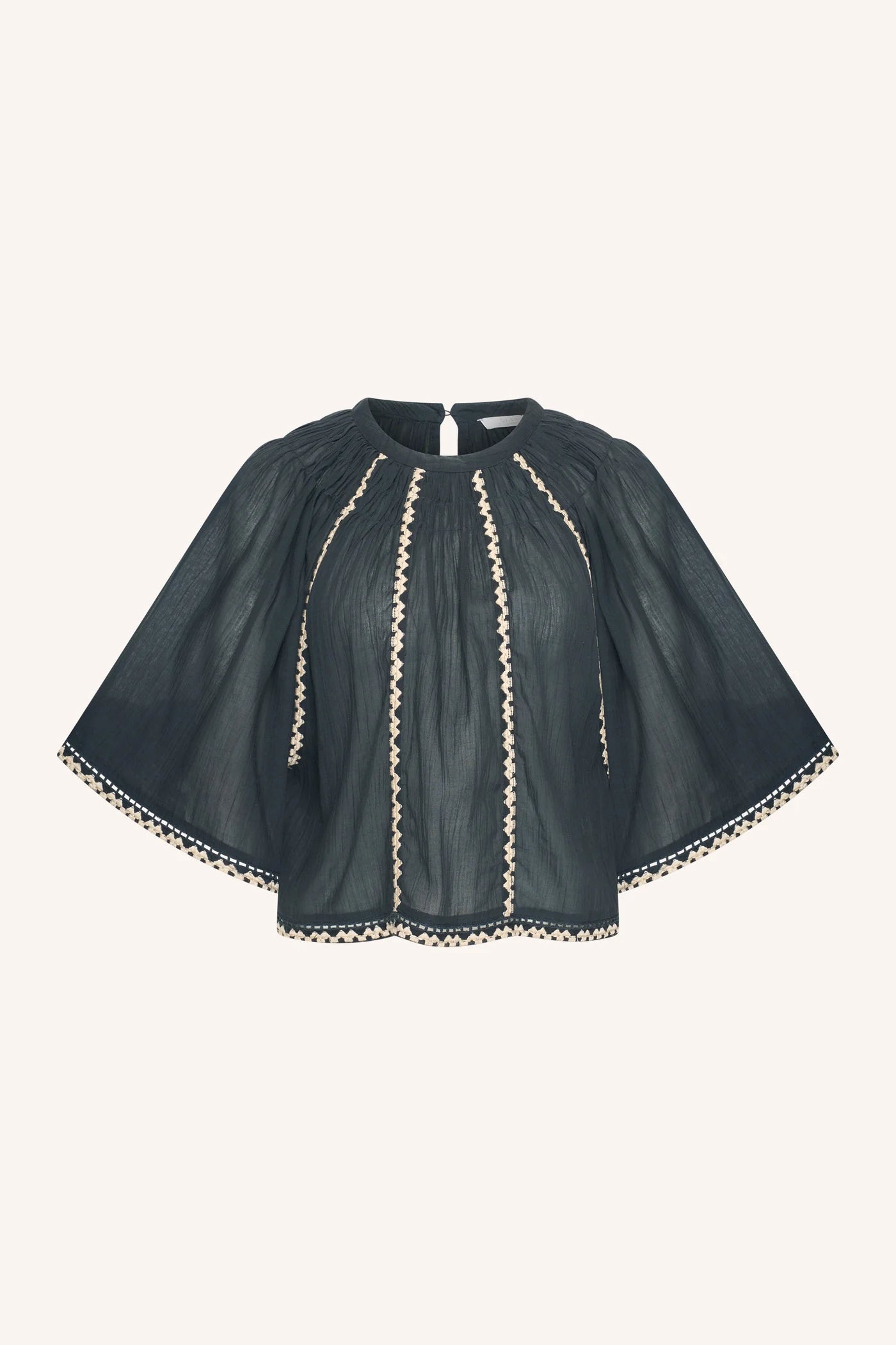 Emmi embroidery blouse 867 charcoal