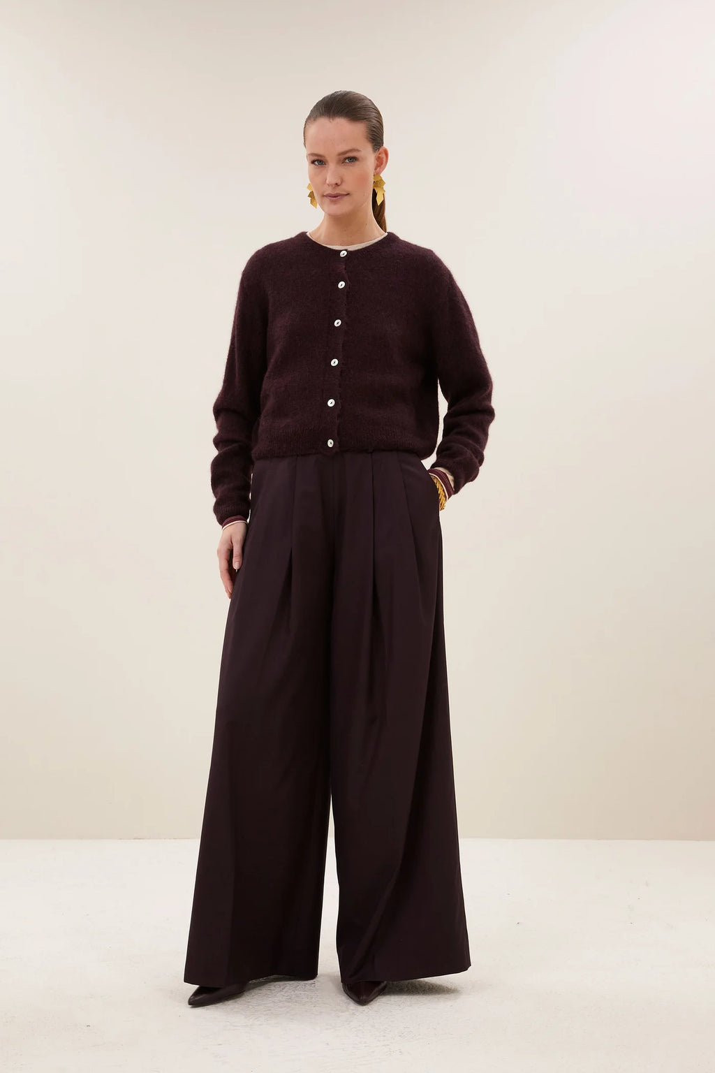 Cardigan Cleo - deep wine
