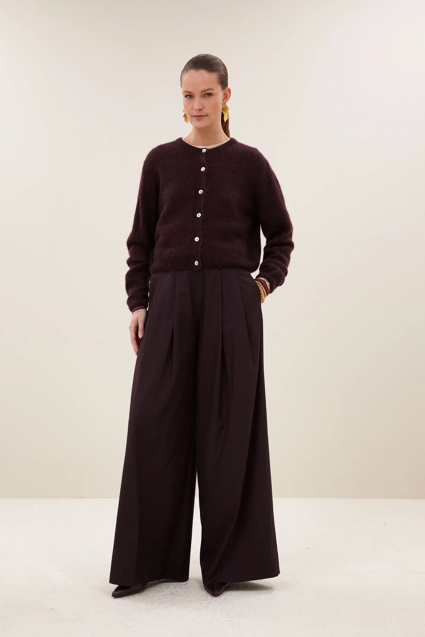 Cardigan Cleo - deep wine