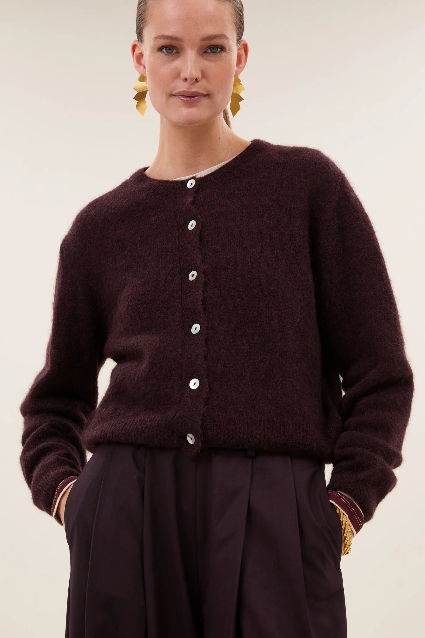 Cardigan Cleo - deep wine