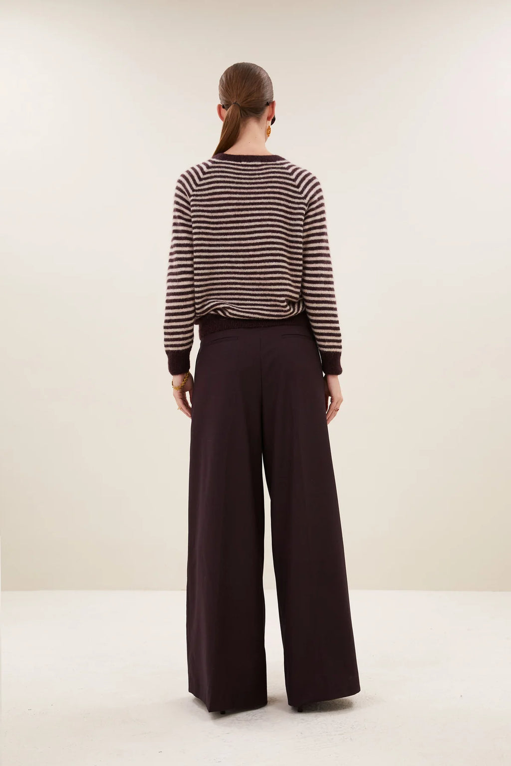 Sally stripe pullover - Burgundy crush stripe