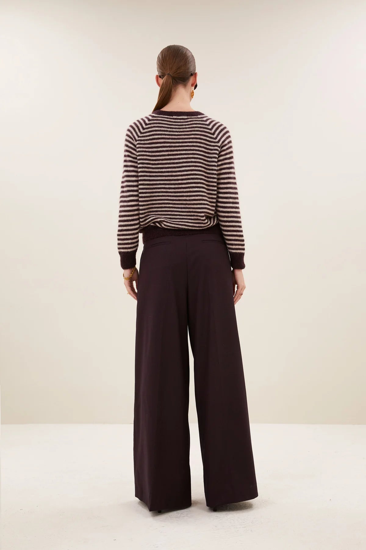 Sally stripe pullover - Burgundy crush stripe