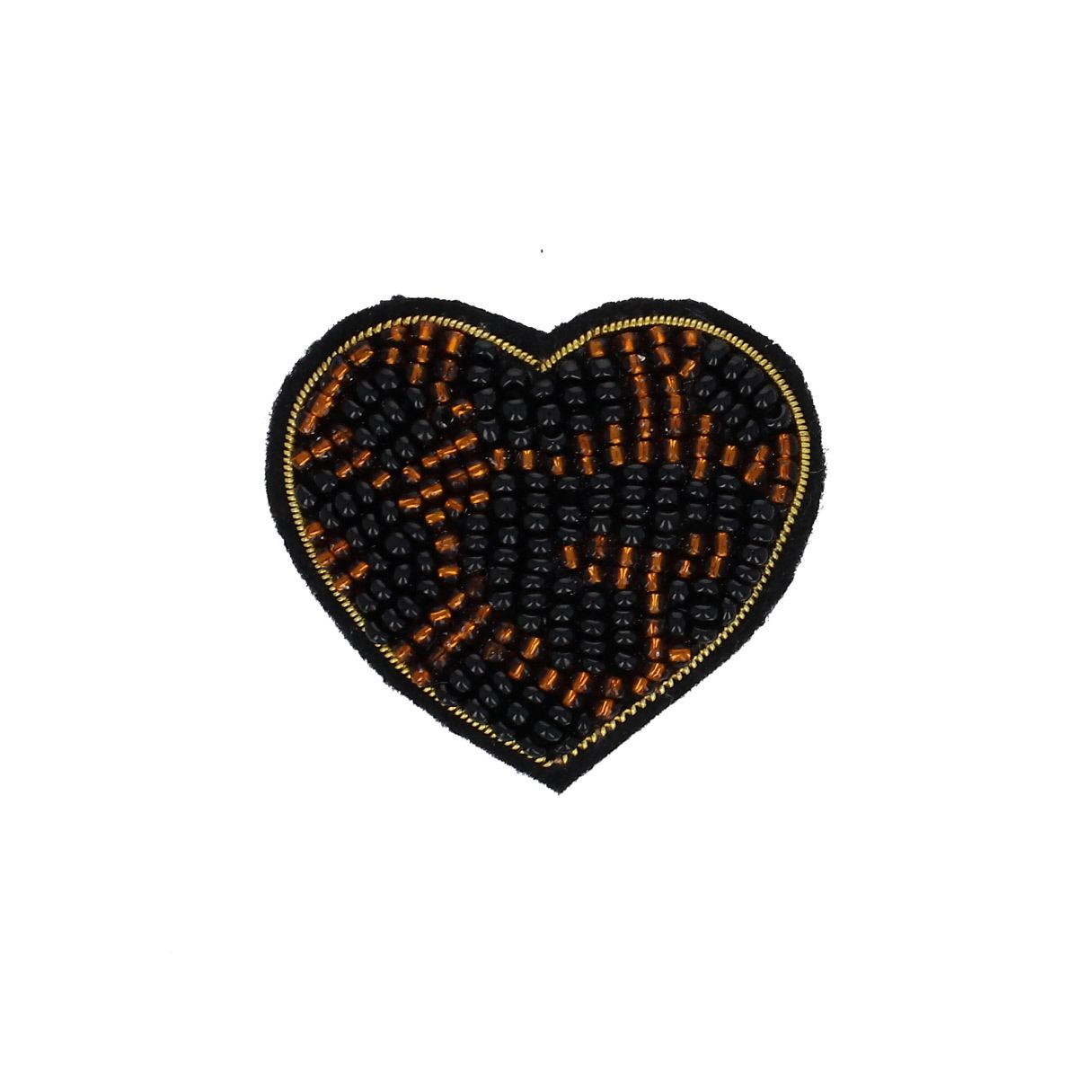 Broche coeur leopard