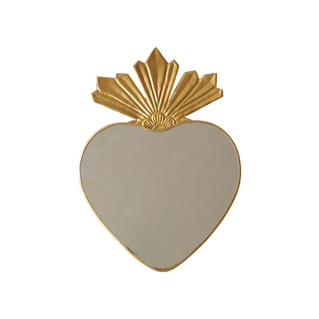 Miroir coeur coiffe gold