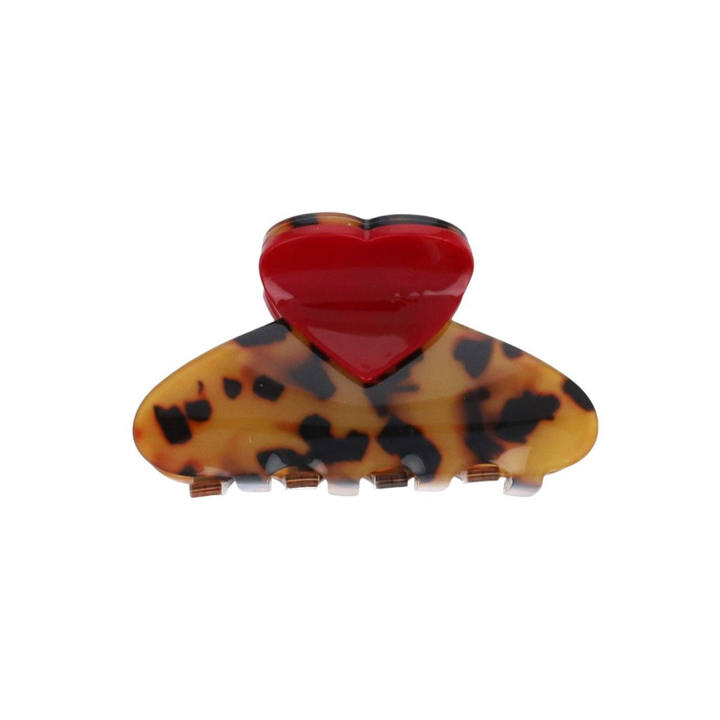 Pince coeur rouge léopard