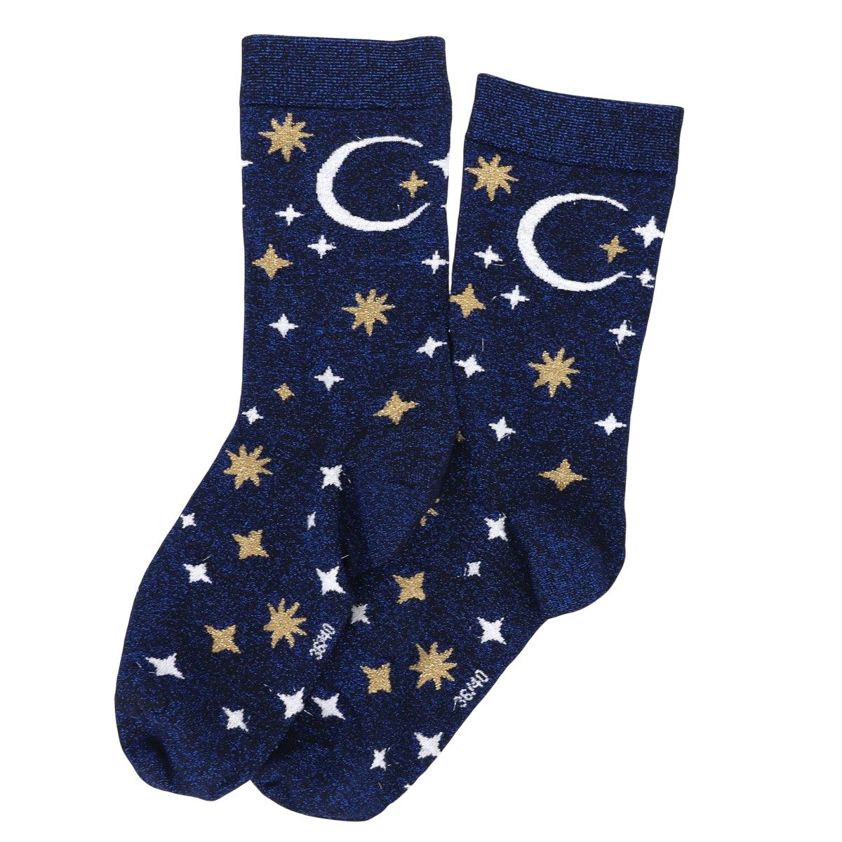 Chaussettes lurex - bleu nuit bonne avent