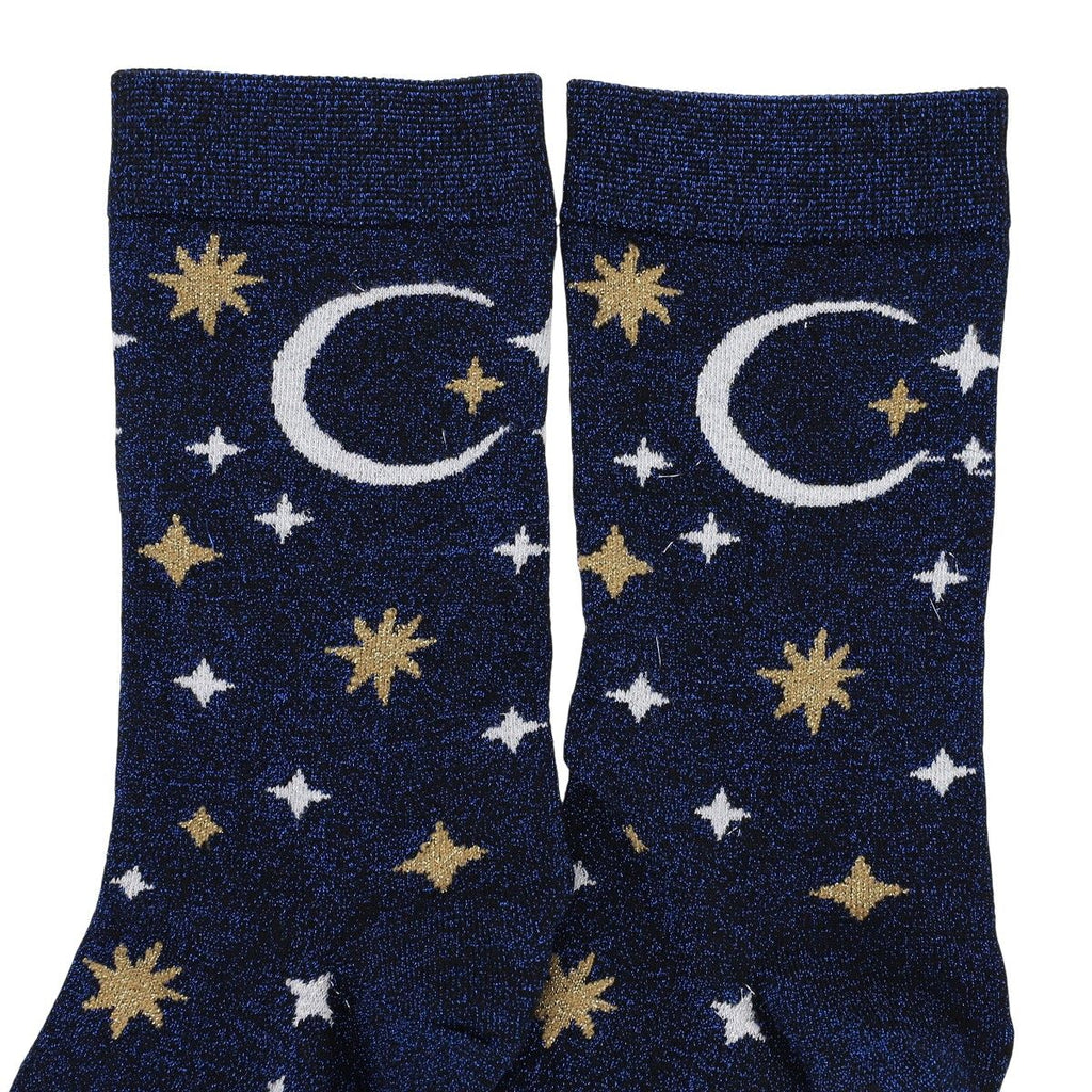 Chaussettes lurex - bleu nuit bonne avent