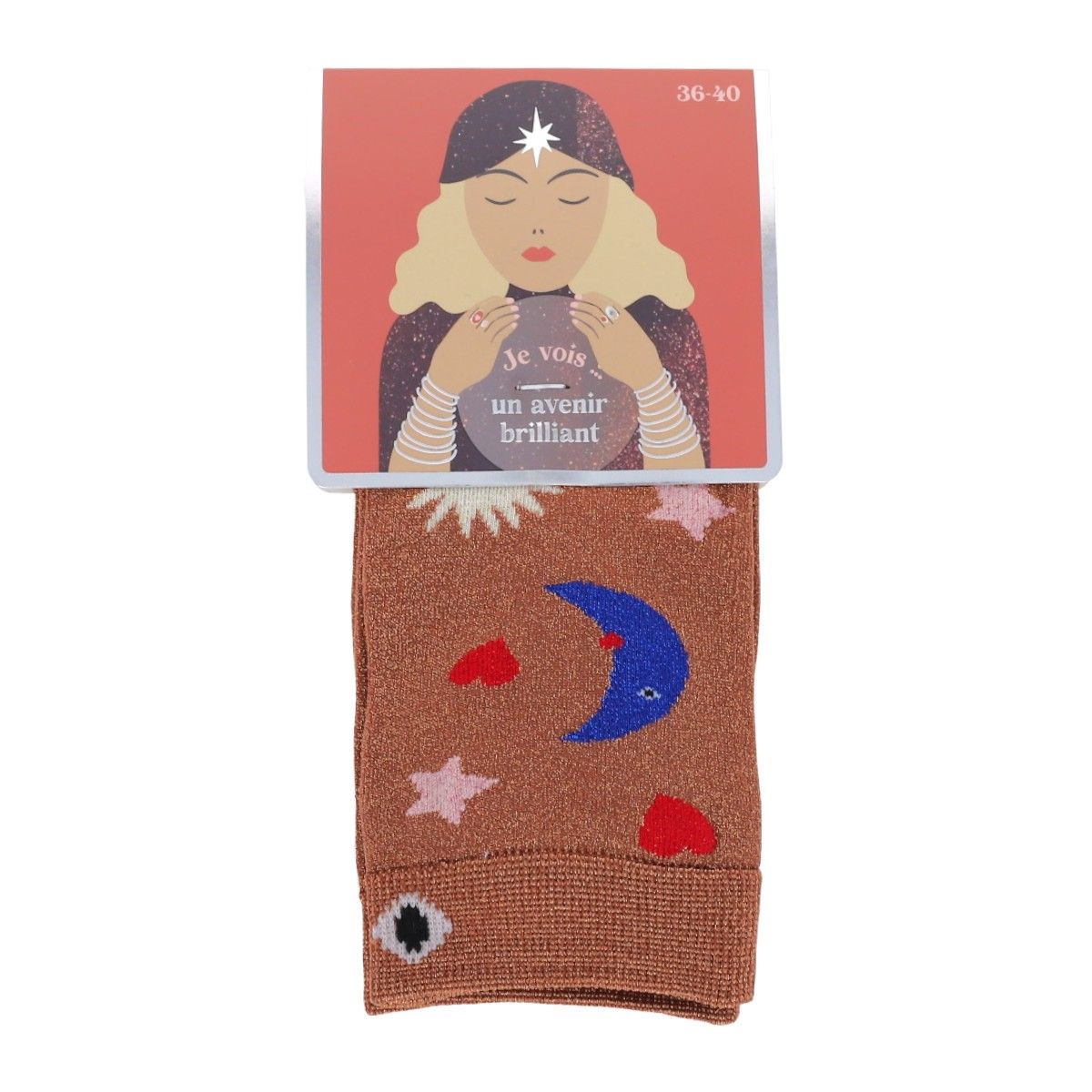 Chaussettes lurex - bronze bonne avent