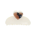 Pince à cheveux crabe crème coeur léopard