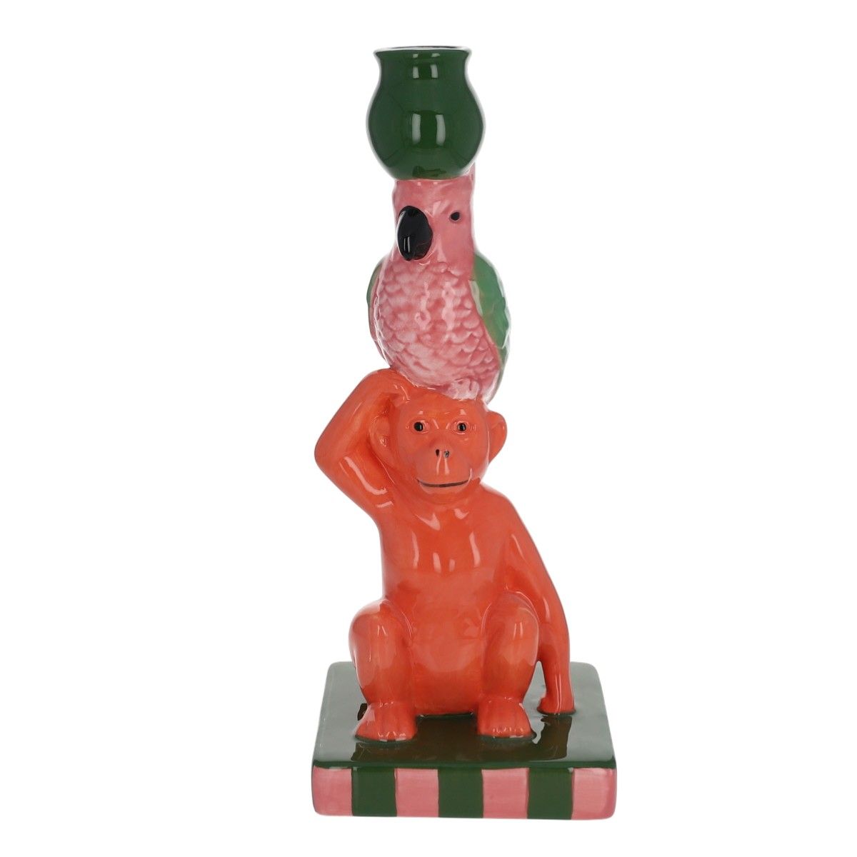 Paraty - bougeoir singe perroquet