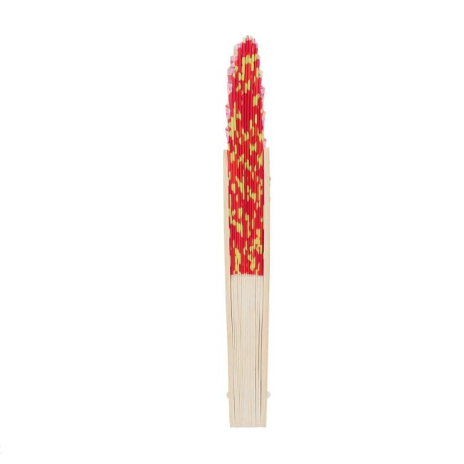 Eventail rouge fleurs tournesol