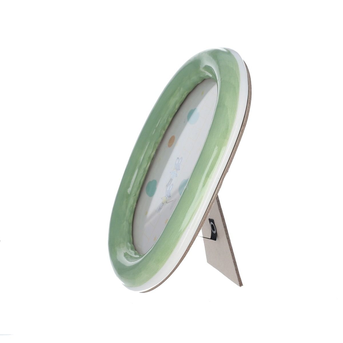 Cadre ceramique vert oval - petite souris