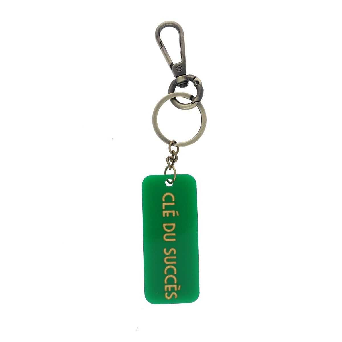 Porte clé - resine vert cle du succes