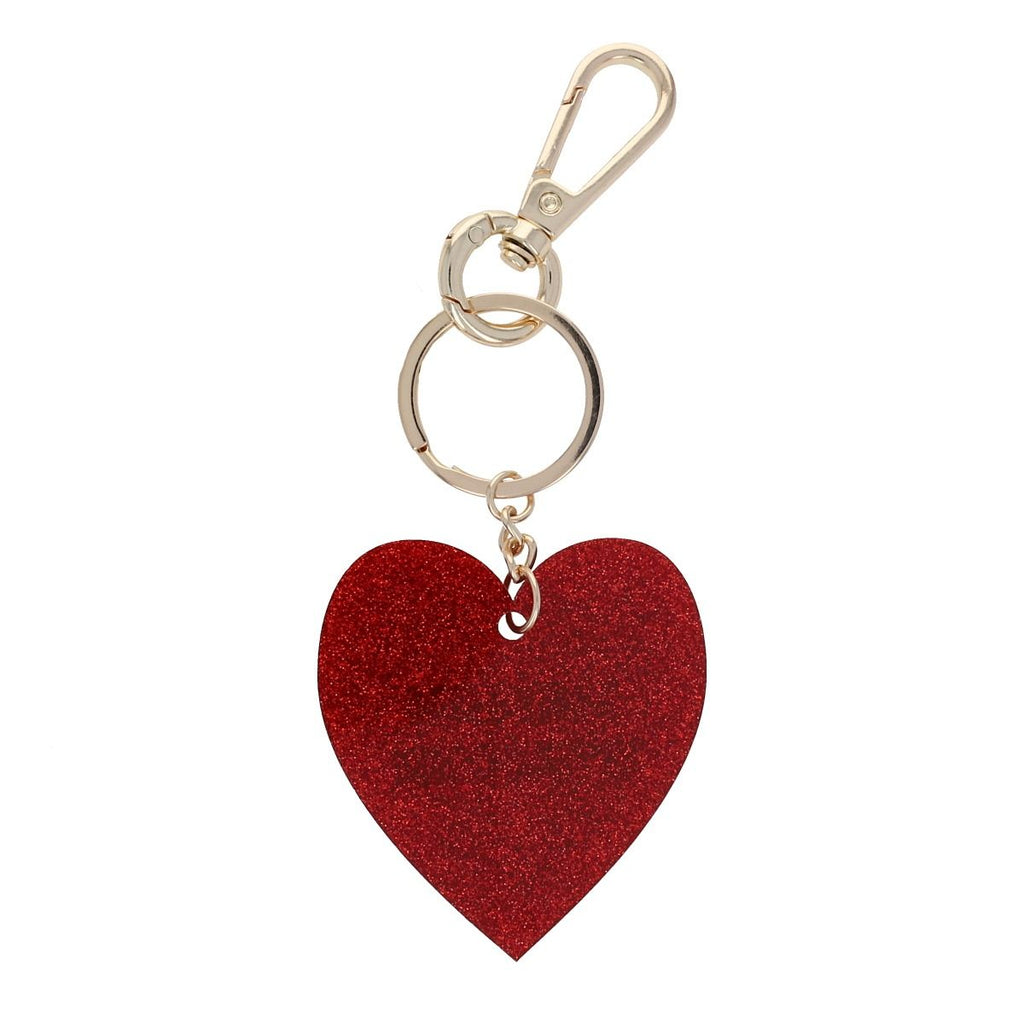 Porte clé - coeur glitter rouge maman d'amour