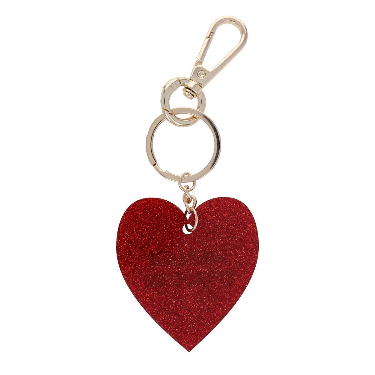 Porte clé - coeur glitter rouge maman d'amour