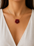 Collier - Fleur marron