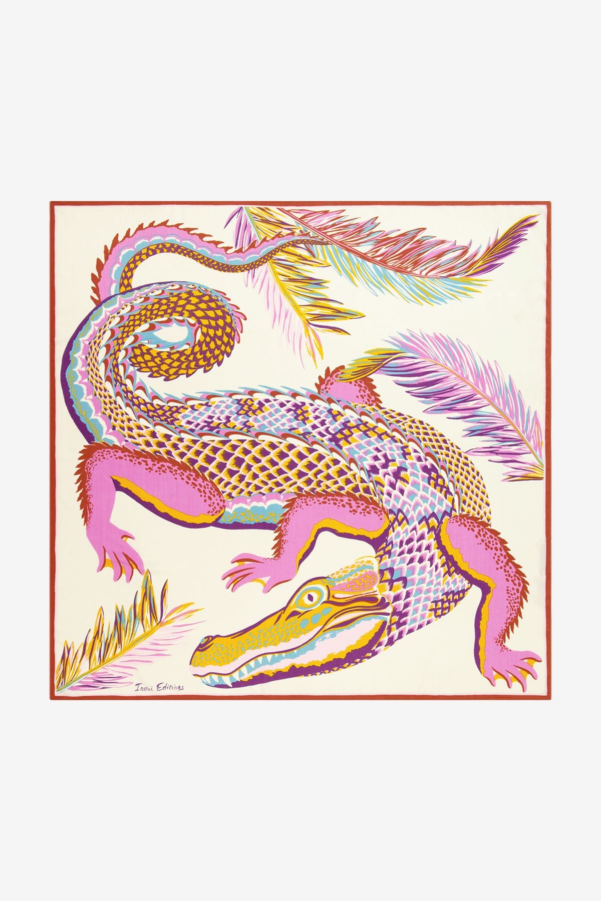 Carre 100 - croco - blanc 1