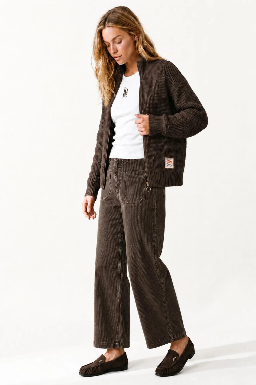 Pantalon Lucia crop large - Cocoa