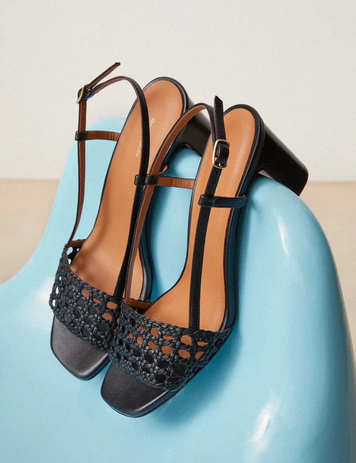 Sandales n592 cuir nappa - noir