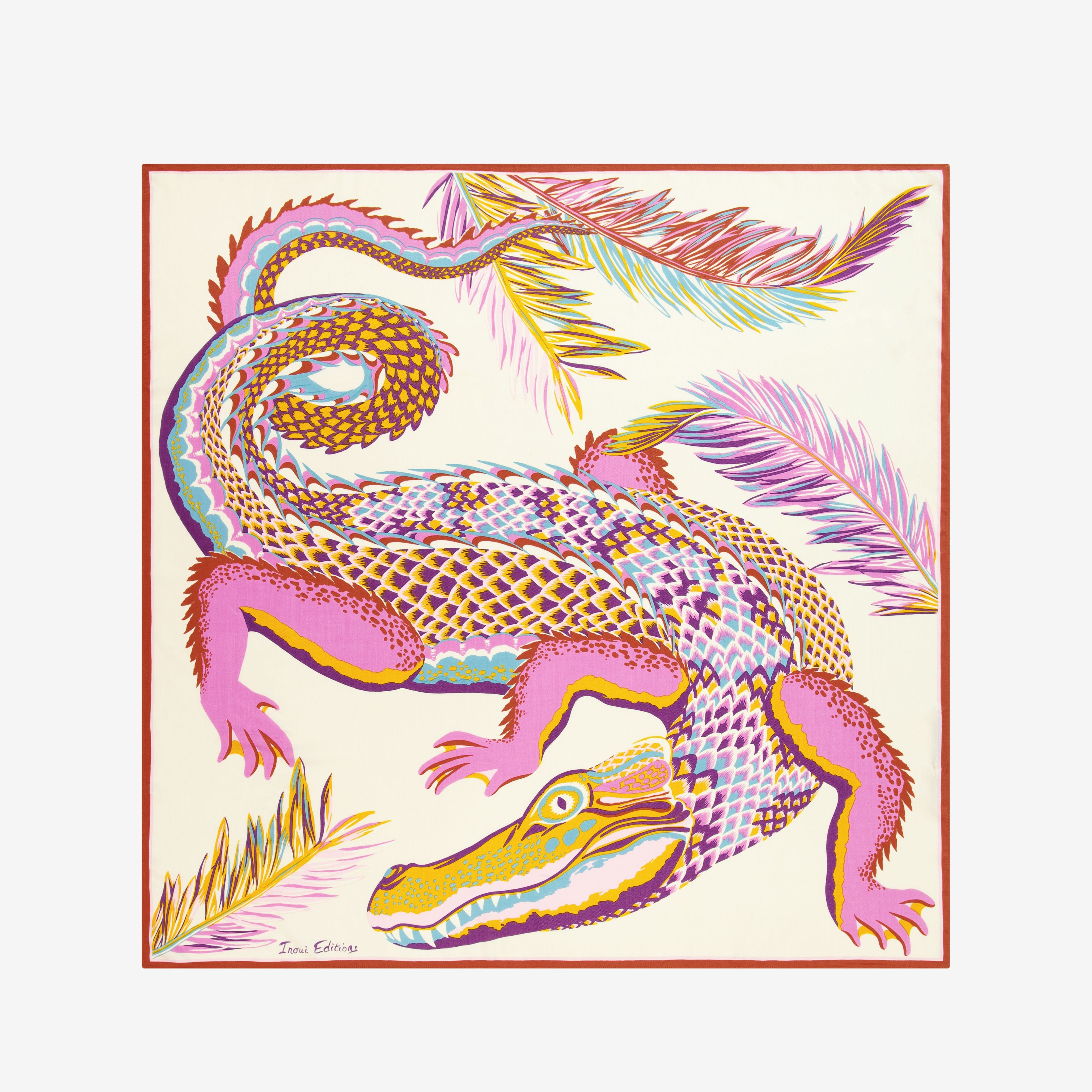 Carre 100 - croco - blanc 3