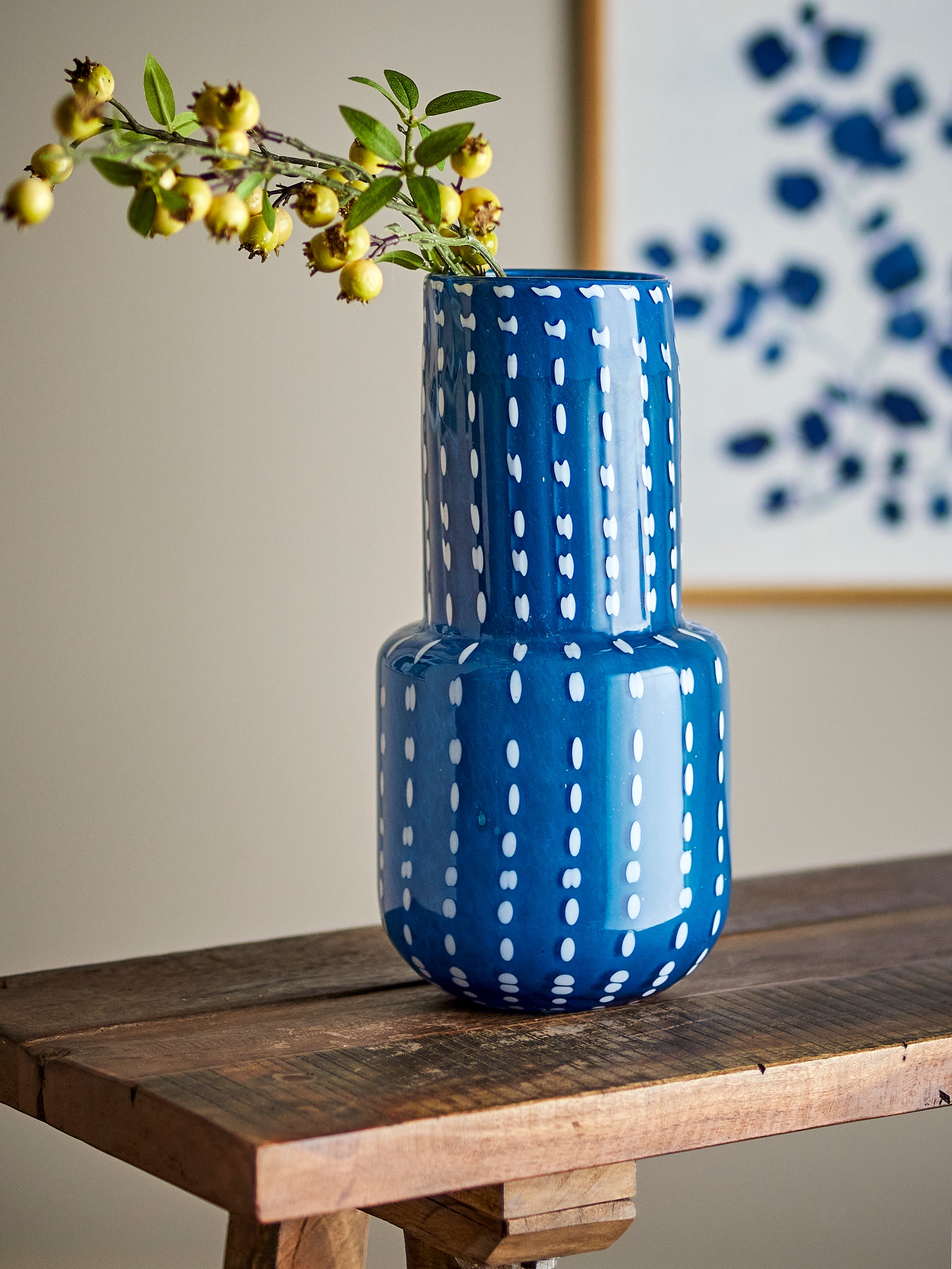 MAYIM - Vase bleu en verre