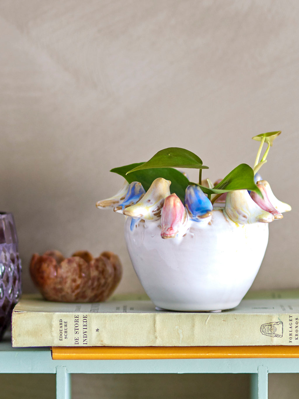 Eanna Pot de fleurs, Multicolore, Grès
