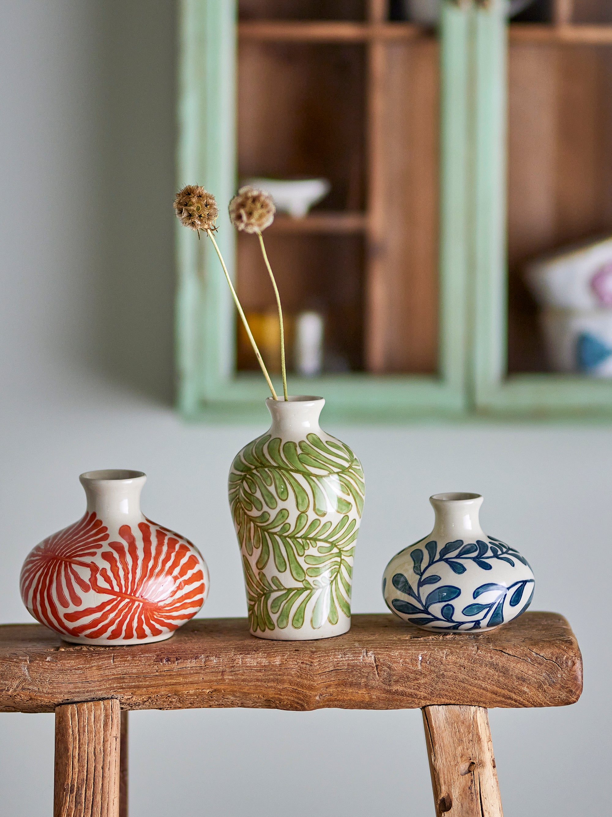FAUNI - Vase vert en grès
