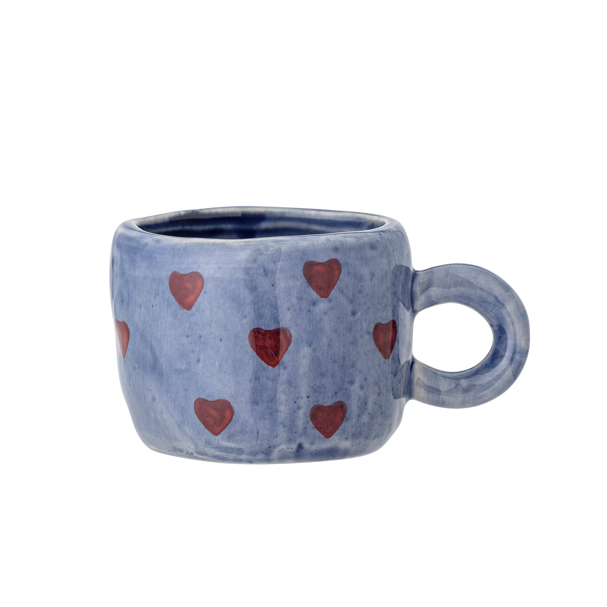 NINI Tasse bleue coeurs rouges