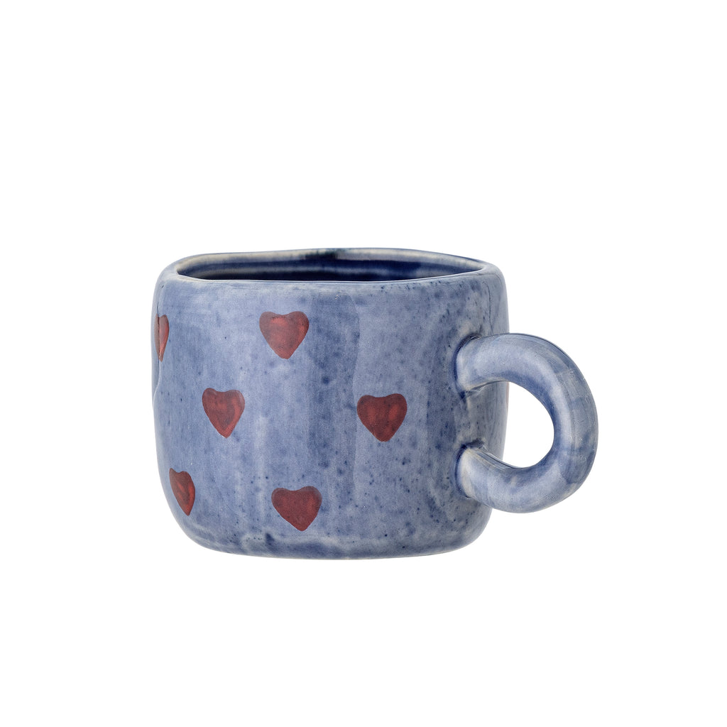NINI Tasse bleue coeurs rouges