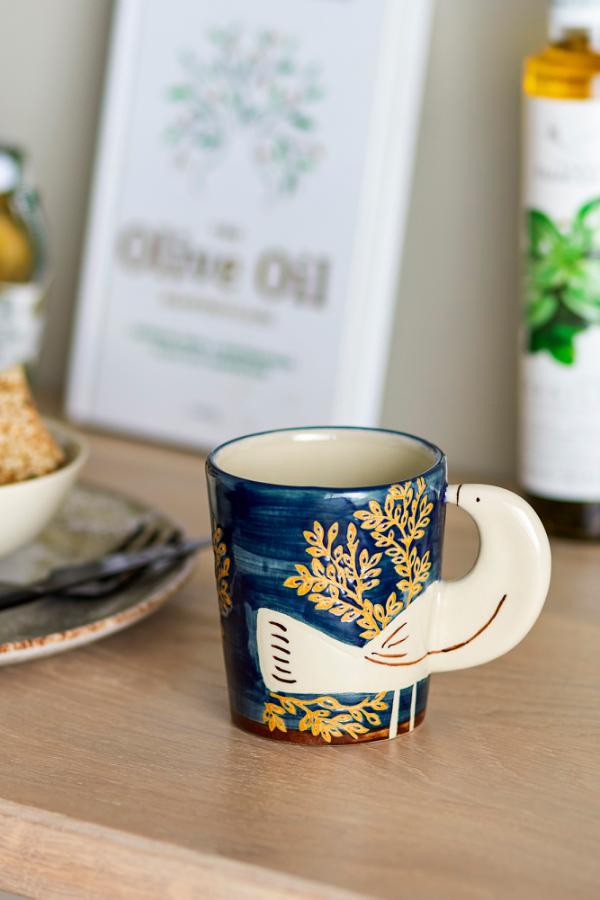 HEZHA - Mug bleu à motifs
