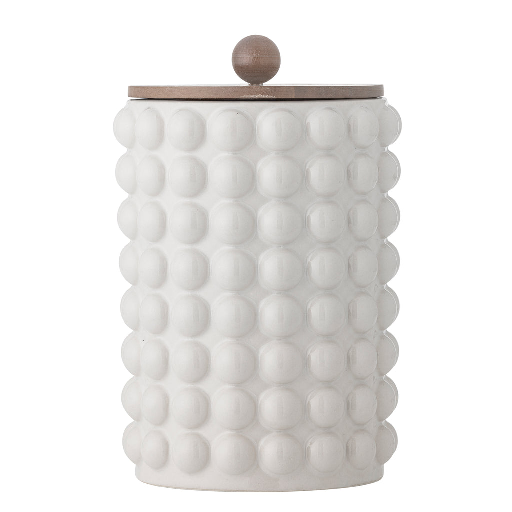 Madge Cruche avec couvercle, Blanc, Grès
