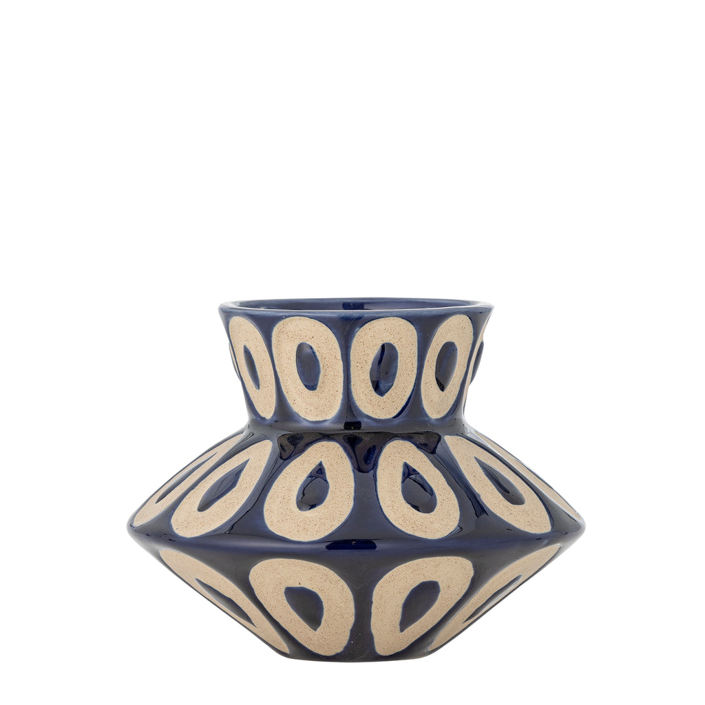 Bashir Vase, Bleu, Grès