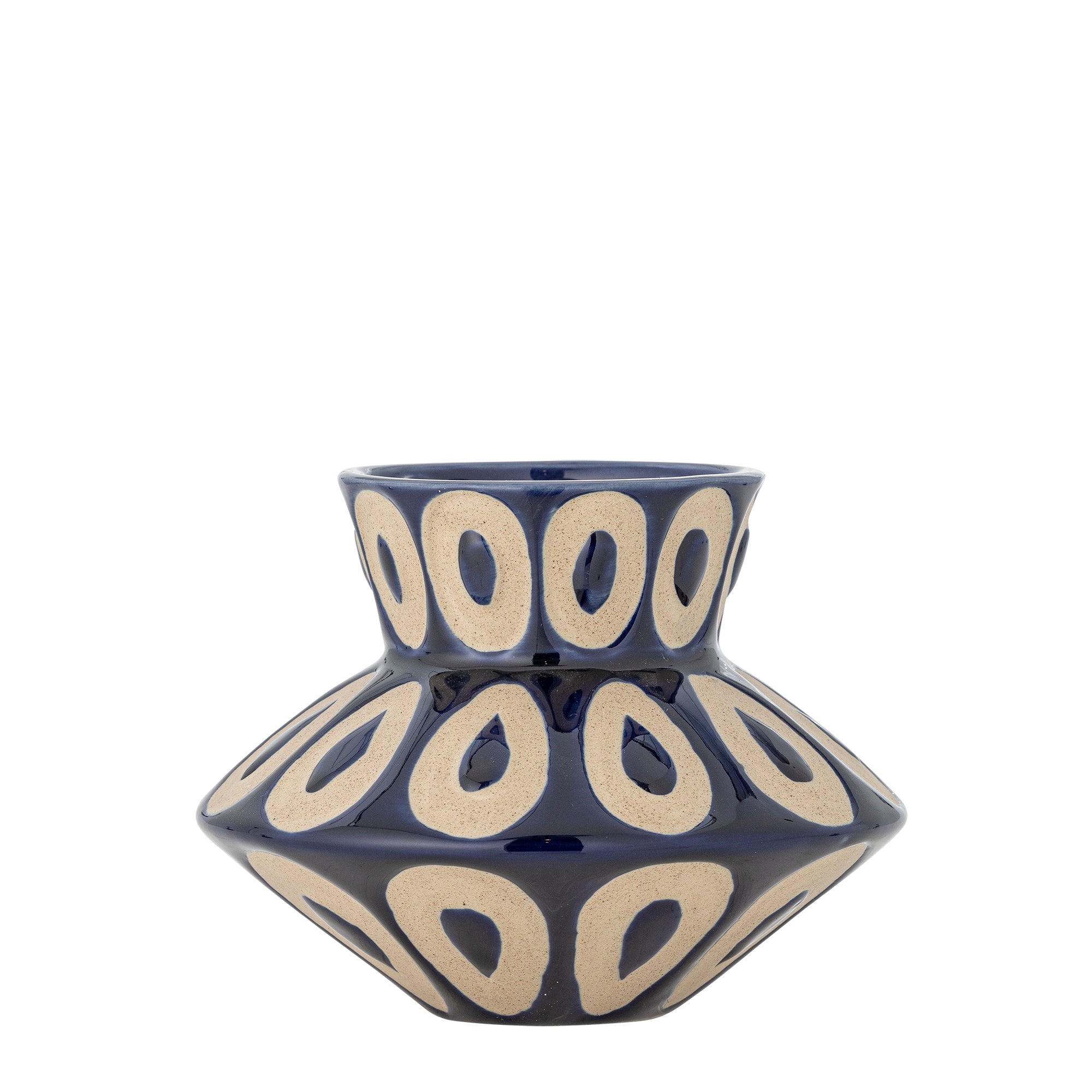 Bashir Vase, Bleu, Grès