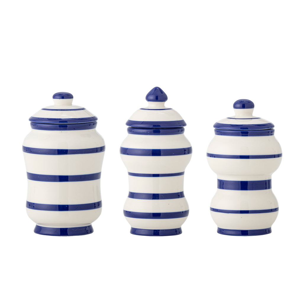 Maynard Cruche avec couvercle, Bleu, Grès