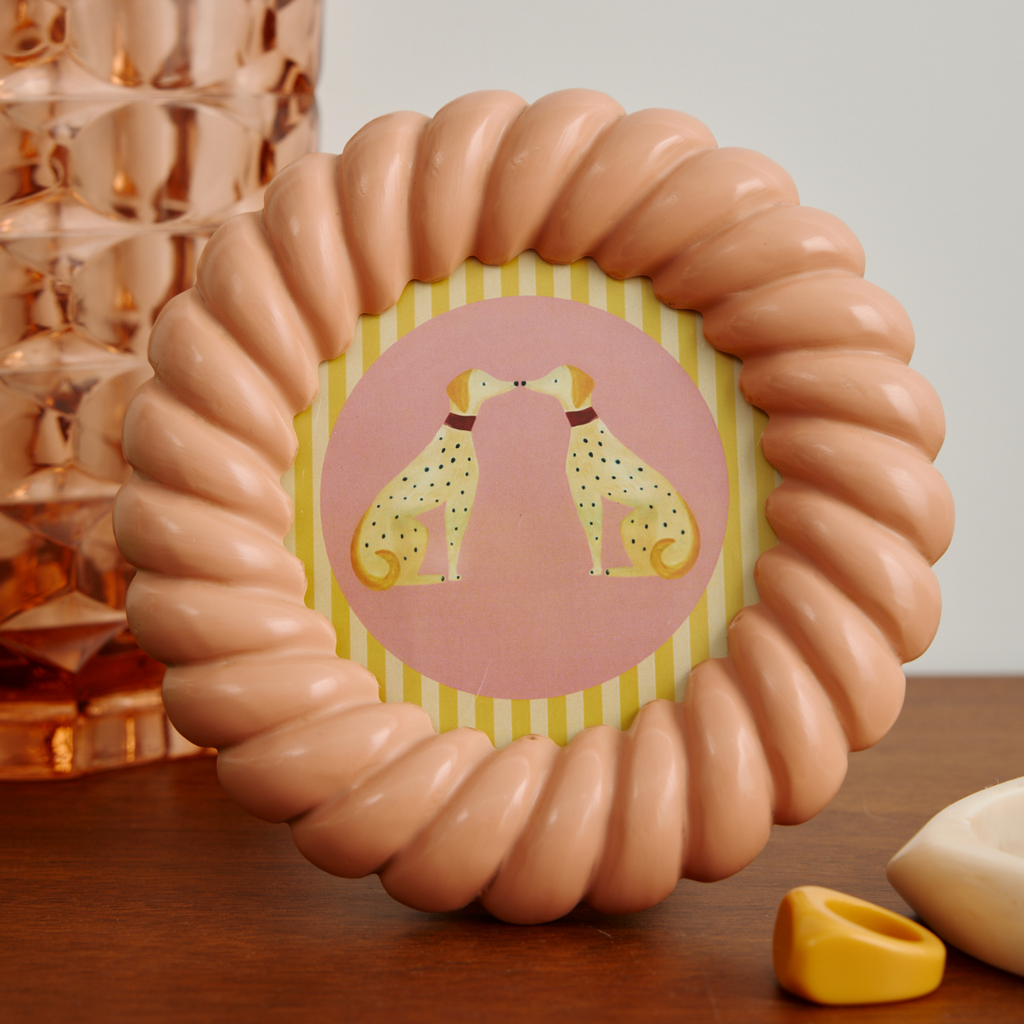 Cadre olympe rond rose