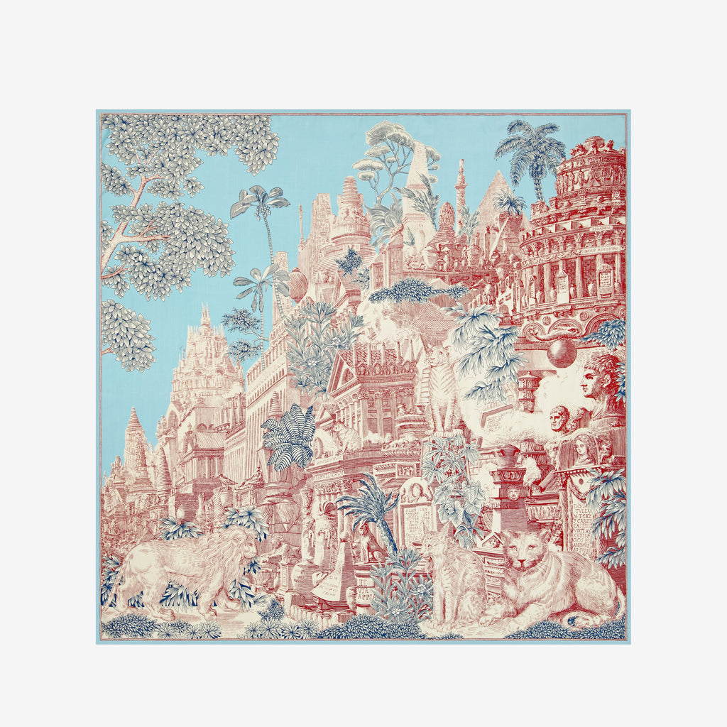 Carre 130 piranesi - turquoise 3