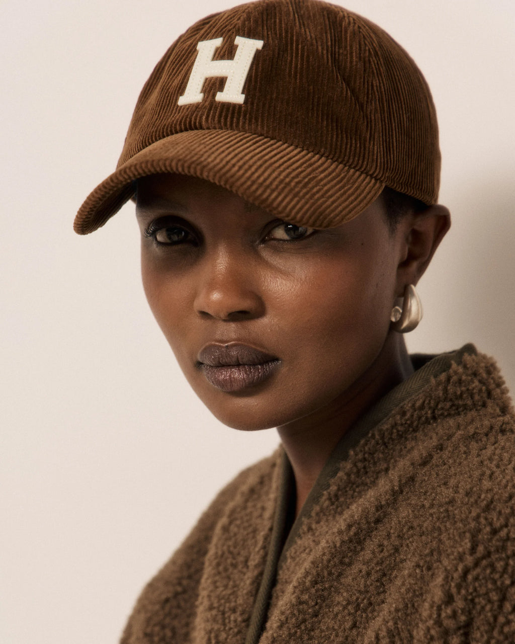 Casquette en velours côtelé - Caramel